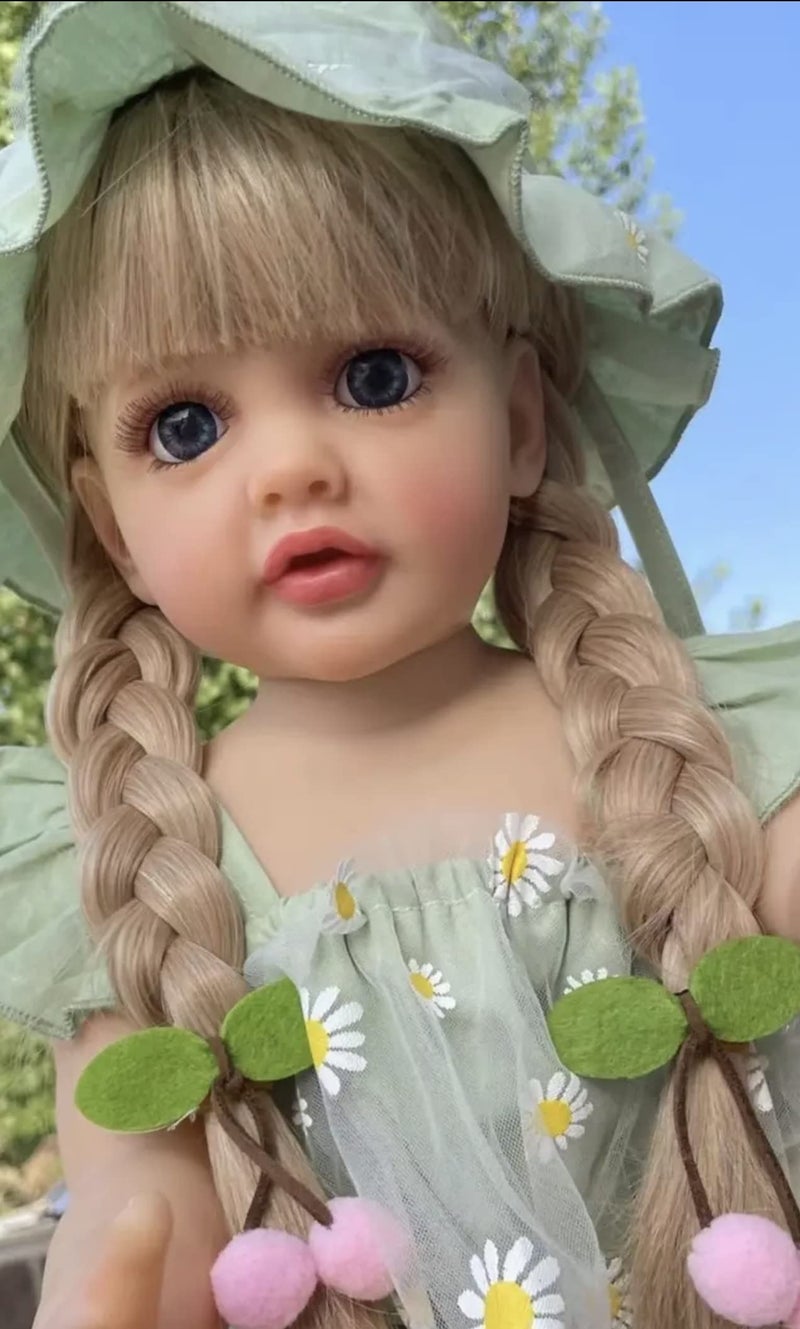KOKOMANDY Reborn Baby Dolls Girl 22 Inch Silicone Full Body That Look Real Life Reborn Newborn Baby Doll Realistic Washable Babies with Long Blonde Hair Anatomically Correct Doll Toys for Age 6 - Image 3
