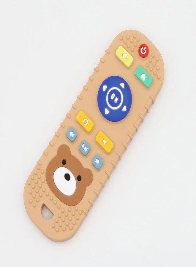 ROKTRY Baby Teething Remote Control Toys Baby Teething Sensory Stimulation Easy Grip Stick Food Grade Silicone Chew Toys Shower Unisex Soft and Smooth Surface Cream - Image 1