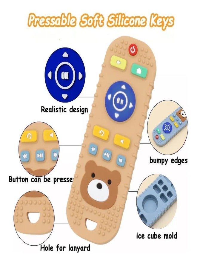 ROKTRY Baby Teething Remote Control Toys Baby Teething Sensory Stimulation Easy Grip Stick Food Grade Silicone Chew Toys Shower Unisex Soft and Smooth Surface Cream - Image 4