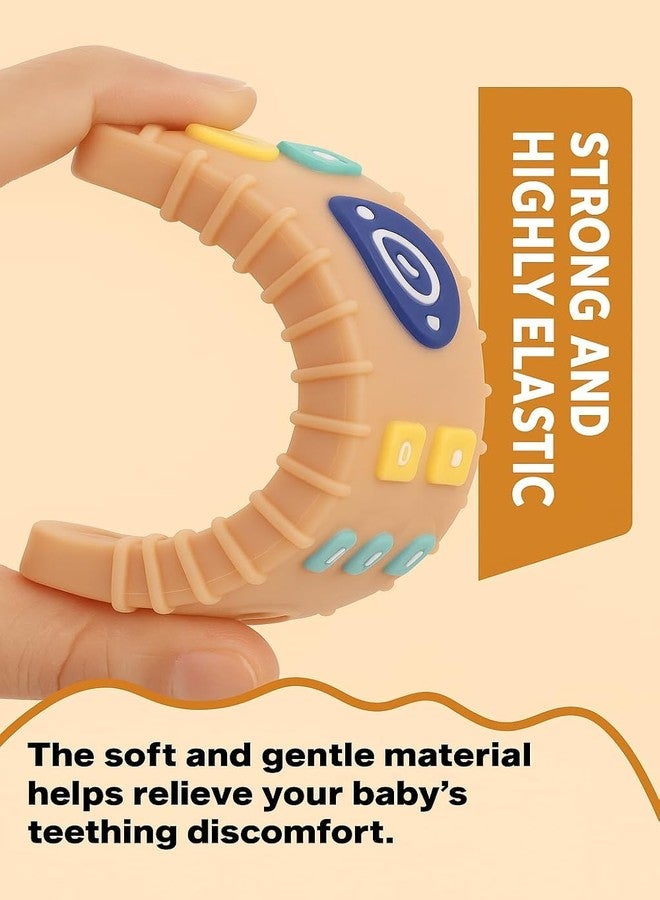 ROKTRY Baby Teething Remote Control Toys Baby Teething Sensory Stimulation Easy Grip Stick Food Grade Silicone Chew Toys Shower Unisex Soft and Smooth Surface Cream - Image 3