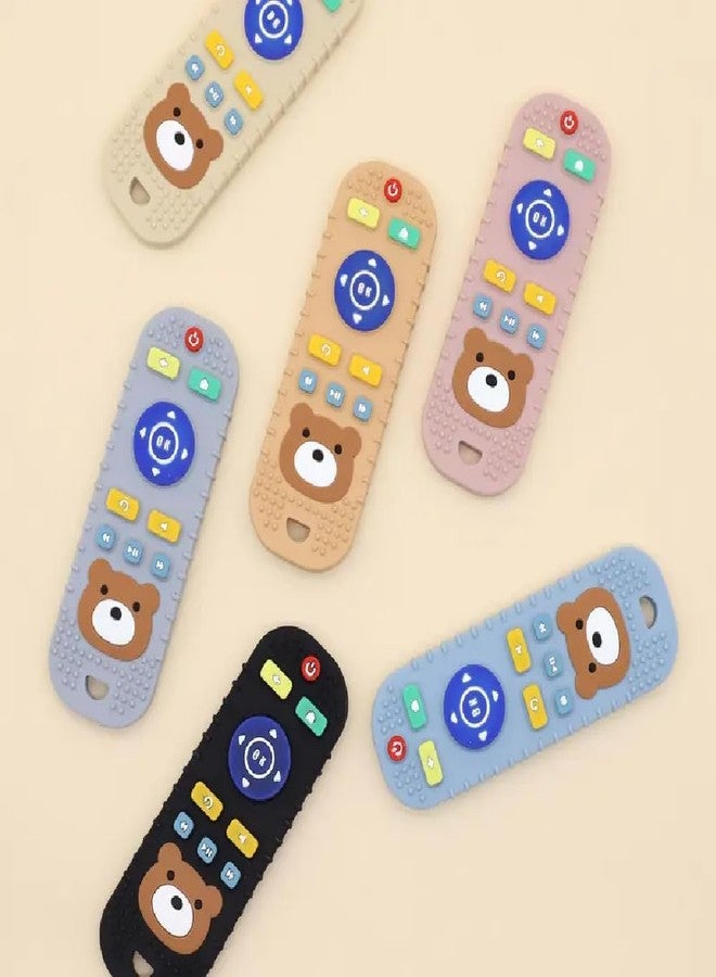 ROKTRY Baby Teething Remote Control Toys Baby Teething Sensory Stimulation Easy Grip Stick Food Grade Silicone Chew Toys Shower Unisex Soft and Smooth Surface Cream - Image 5