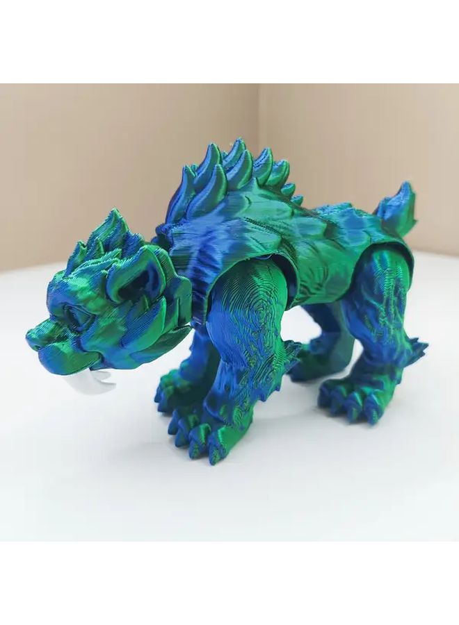 Blue Golden Gradient 3D Printed Saber Toothed Tiger Desktop Decor No Power Required - Image 5