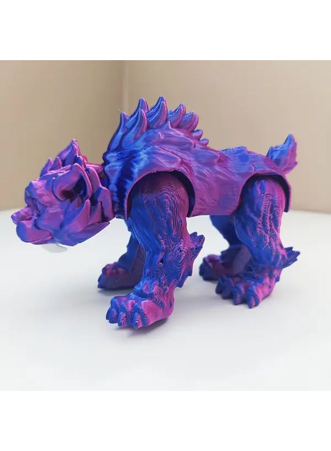 Blue Golden Gradient 3D Printed Saber Toothed Tiger Desktop Decor No Power Required - Image 4