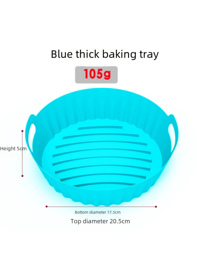 Air Fryer Silicone Pot Multi-functional Inner Coating Fryer Baking Tray Air Accessories Kitchen Cooking Utensils-Specifications:Round 2nd Generation Thick Section-black - Image 5
