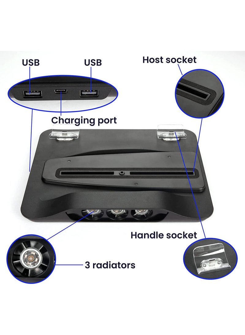 MissTiara - PS5 Cooling Fans System Station PlayStation 5 Efficient Cooling System with Charging Station and LED Indicator - Image 1