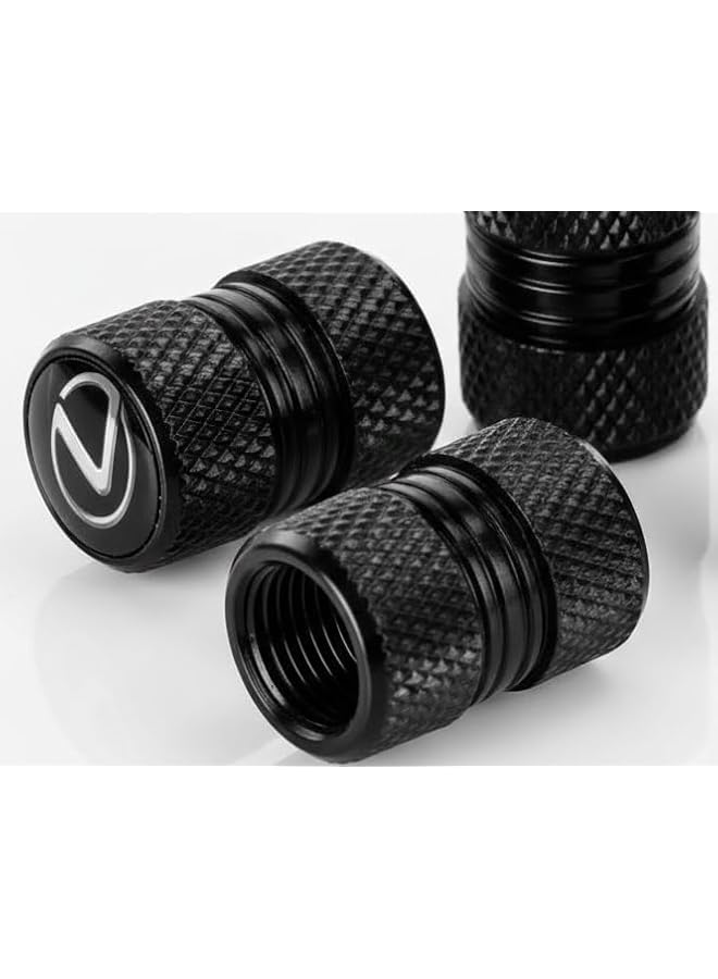 S-TOP Tire Valve Stem Caps for Lexus ES350 GS350 GS300h GS450h is300 es350 ls460 rx350 NX300h Series Tire Valve Stem Cover Air Cap Belt O-Ring 4 Pack Black - Image 2