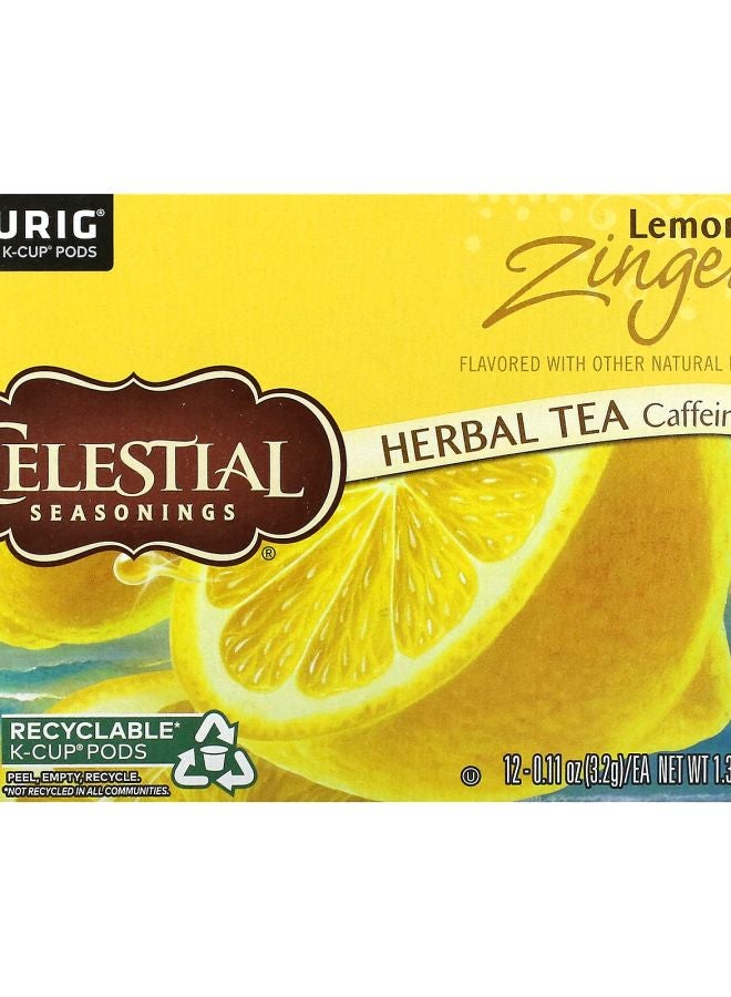 Herbal Tea Lemon Zinger Caffeine Free 12 K-Cup Pods 0.11 oz (3.2 g) Each