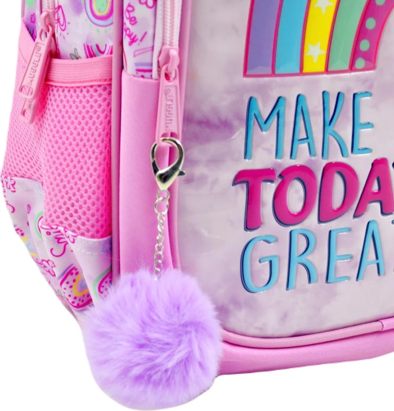 muggle 2 Compartment Soft Rainbow Pink School Backpack (MU-6696)