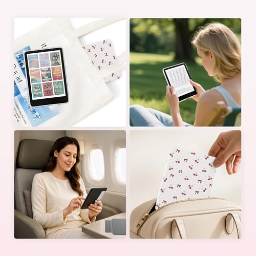 SESENSE Detachable Magnetic Case for 7'' Kindle Paperwhite 12th Gen 2024 and Kindle Colorsoft Signature Edition, Slim PU Shell Cover Case with Auto Wake/Sleep, Cherry - Image 5