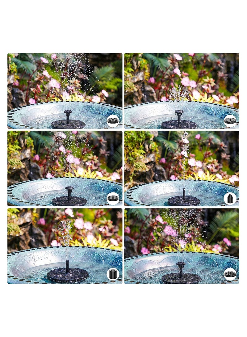 Generic 2.5W Solar Fountain Pump Solar Bird Bath Fountain with 6 Nozzles, Solar Water Fountain for Garden/Ponds/Pool/Fish Tank /Outdoor - Image 5