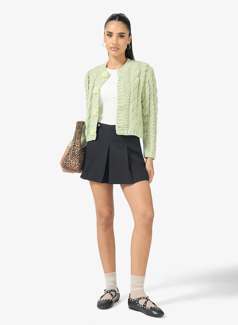 Ginger Chunky Cable Knit Cardigan - Image 4