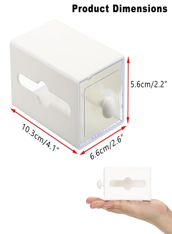 GUSHBIN 3 Packs Qtip Holder for Bathroom Plastic Q-tip Dispenser with Drawer Wall Mounted Cotton Swab Holder Bathroom Vanity Makeup Organizer for Qtip Cotton Balls Pads Floss Picks - Image 5