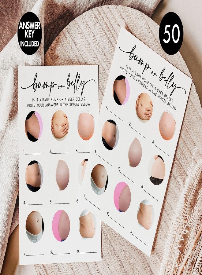 All-Ewired-Up All Ewired Up 50 Baby Bump or Beer Belly Baby Shower (50-Cards) Fun Baby Shower Game Activity, Gender Neutral Boy or Girl, Minimalist - Image 3
