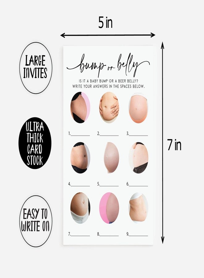 All-Ewired-Up All Ewired Up 50 Baby Bump or Beer Belly Baby Shower (50-Cards) Fun Baby Shower Game Activity, Gender Neutral Boy or Girl, Minimalist - Image 5