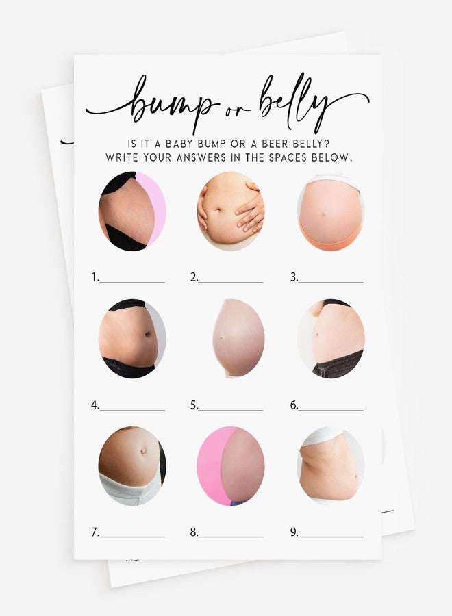 All-Ewired-Up All Ewired Up 50 Baby Bump or Beer Belly Baby Shower (50-Cards) Fun Baby Shower Game Activity, Gender Neutral Boy or Girl, Minimalist - Image 1