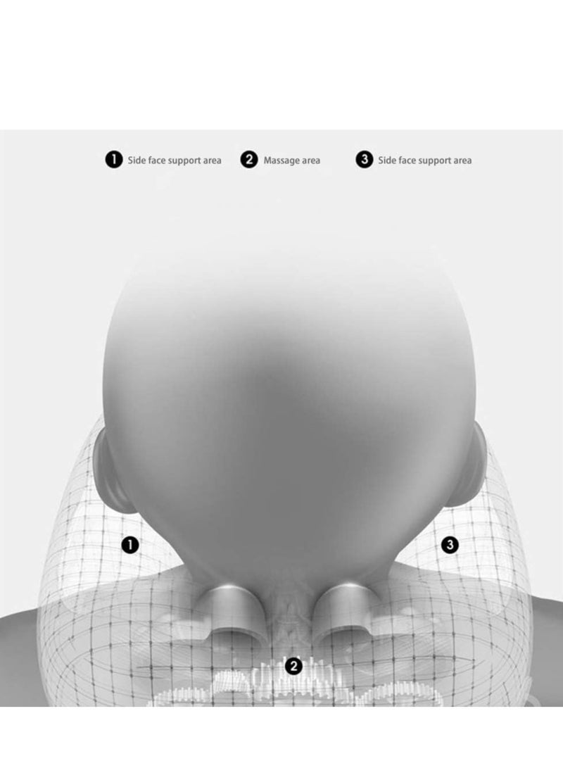 وسادة تدليك للرقبة على شكل حرف U، مزودة بشاحن USB، لتخفيف آلام العضلات، والاسترخاء في الطائرة والمكتب والمنزل. - Image 4