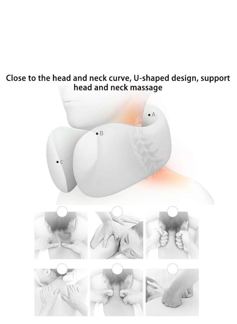 وسادة تدليك للرقبة على شكل حرف U، مزودة بشاحن USB، لتخفيف آلام العضلات، والاسترخاء في الطائرة والمكتب والمنزل. - Image 5