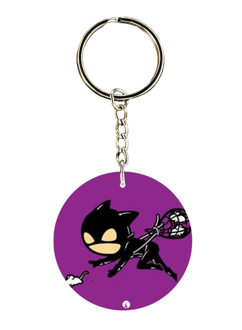 RKN Double Sided Cat Woman Printed Keychain