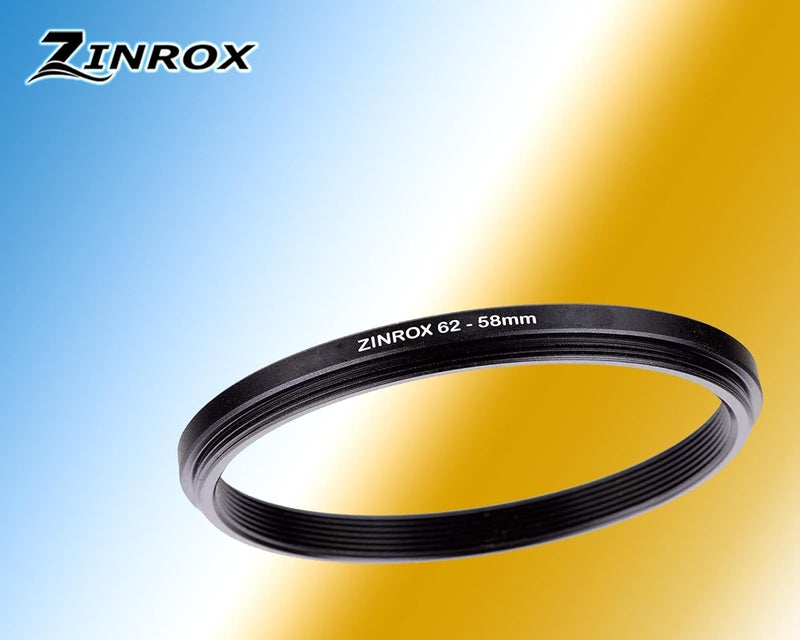 ZINROX® 62-58mm Step Down Lens Filter Adapter Ring, Set of 1 Piece - Size : 62mm to 58mm Stepping Ring - Image 2