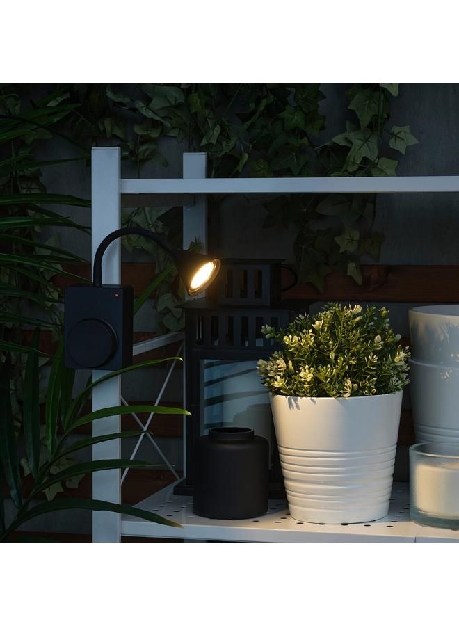 زبون مصباح LED سبوت ومشبك يعمل بالبطارية للاستخدام الخارجي/قابل للتعتيم، أسود - Image 2