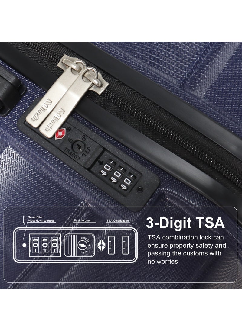 MIAZIB MIAZIB Luggage Sets Suitcases with Wheels Suitcase set Hardshell Luggage sets Clearance Luggage sets with TSA Lock 20/24/28 Inch Luggage Lightweight Suitcases with Wheels Navy Blue  - Image 2