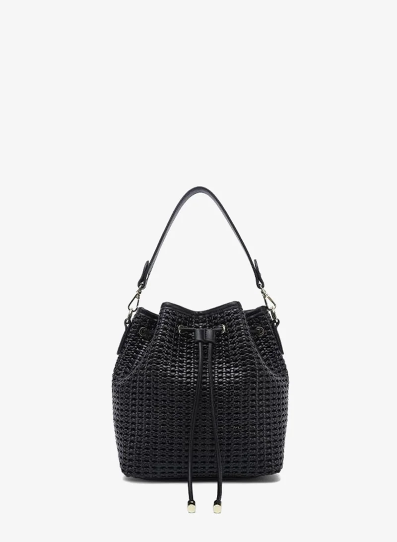 Fyor Lattice-Weave Drawstring Bucket Bag TKC 005