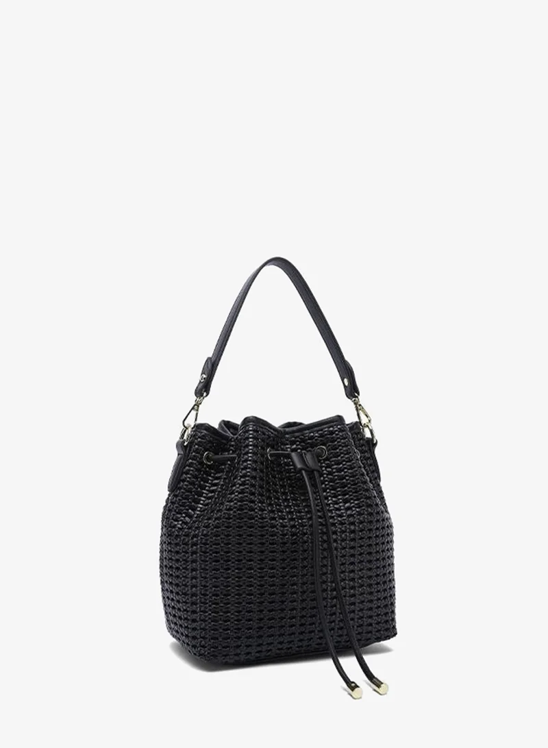 Fyor Lattice-Weave Drawstring Bucket Bag TKC 005