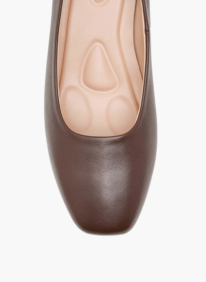 Le Confort Women's Solid Leather Slip-On Pumps with Block Heels