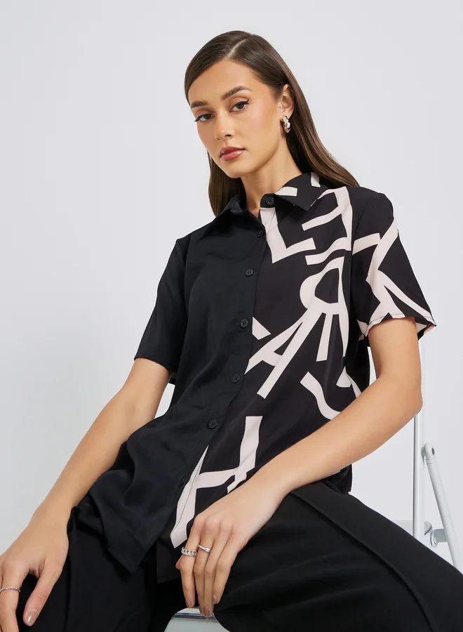 Take Two Graphic Print Short Sleeve Regular Fit Shirt