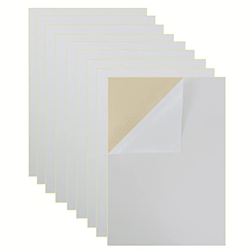 Mesheshe 10PCS Self Adhesive Felt, DIY Self Adhesive Fabric for Art & Crafts, Peel and Stick Felt for Drawer/Jewelry Box, A4 Size (8.3" x 11.8", White) - Image 1