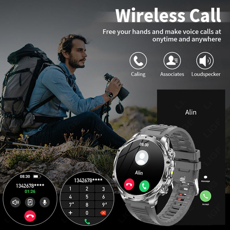 New Ak75 Smart Watch Bluetooth Call 1.85Inch Large Screen Round Screen Heart Rate Blood Oxygen Multi-Sport Bracelet - Image 5