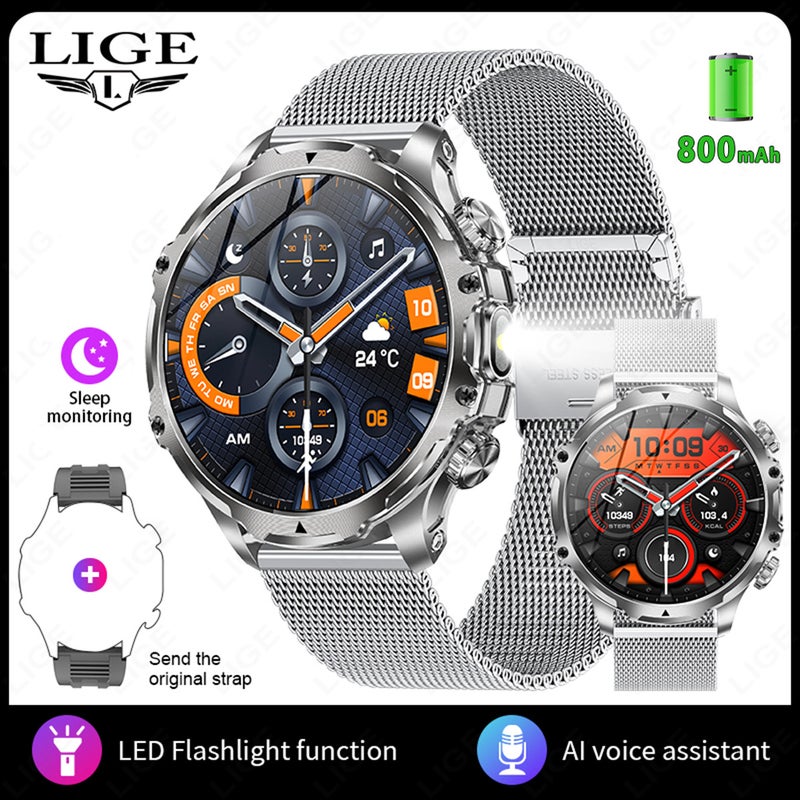 New Ak75 Smart Watch Bluetooth Call 1.85Inch Large Screen Round Screen Heart Rate Blood Oxygen Multi-Sport Bracelet - Image 1