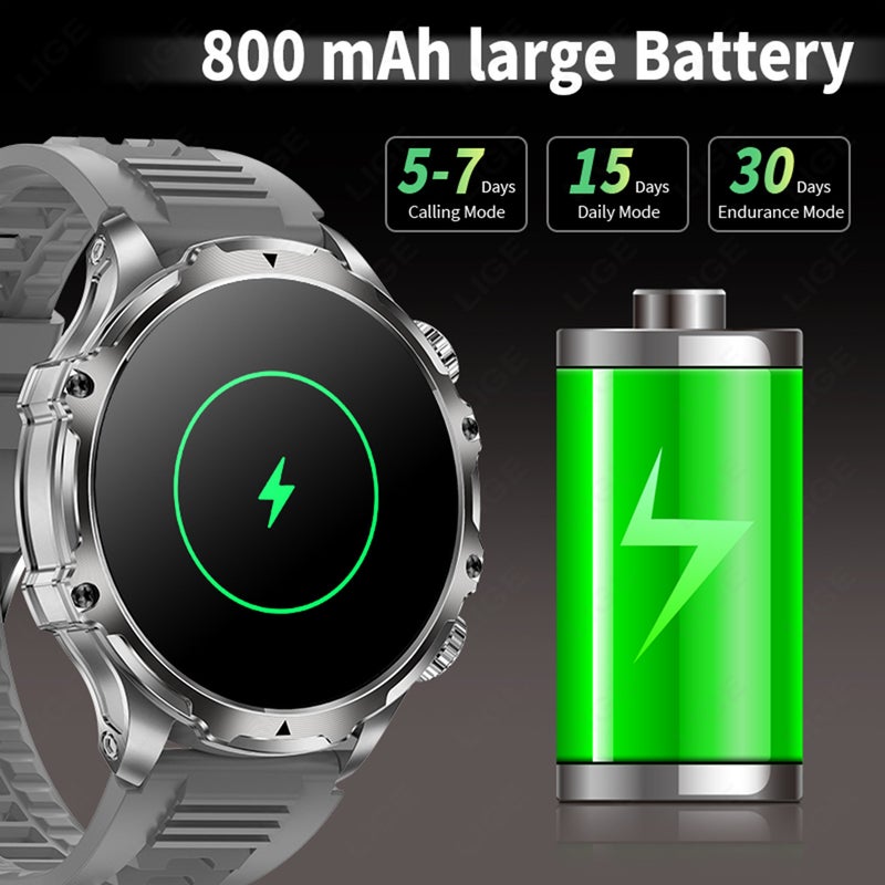 New Ak75 Smart Watch Bluetooth Call 1.85Inch Large Screen Round Screen Heart Rate Blood Oxygen Multi-Sport Bracelet - Image 4