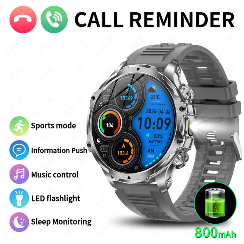 New Ak75 Smart Watch Bluetooth Call 1.85Inch Large Screen Round Screen Heart Rate Blood Oxygen Multi-Sport Bracelet - Image 3