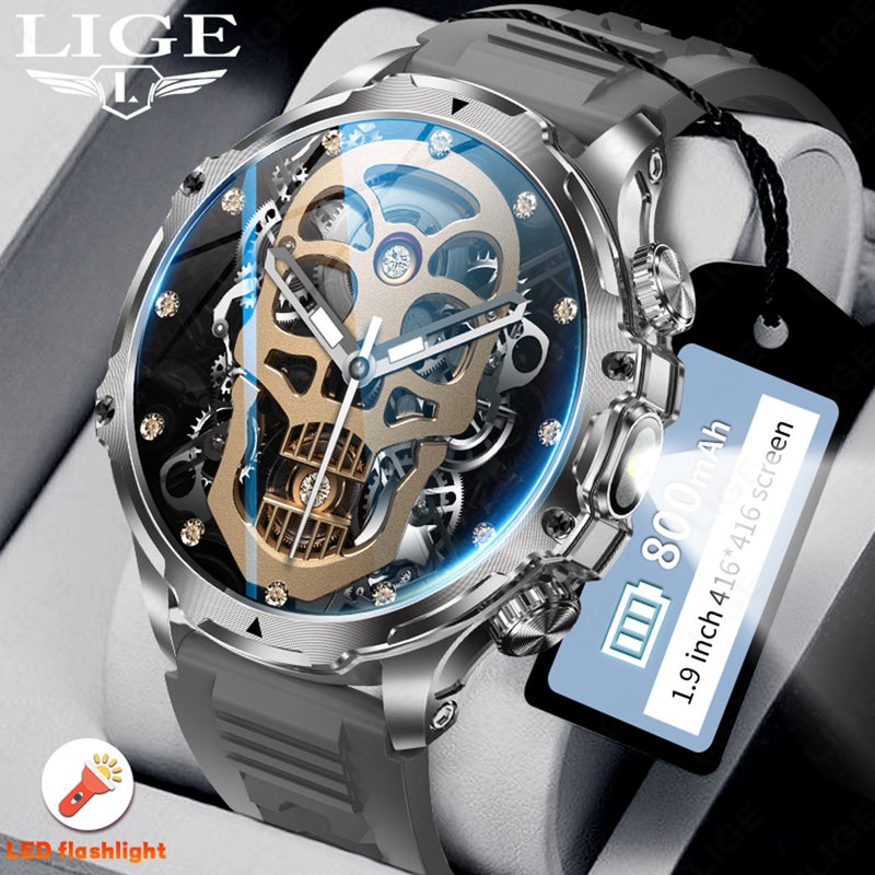 New Ak75 Smart Watch Bluetooth Call 1.85Inch Large Screen Round Screen Heart Rate Blood Oxygen Multi-Sport Bracelet - Image 2