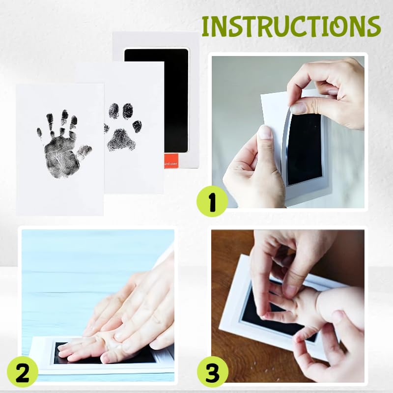 Laoha 15-Set Inkless Memory Kit for Hand & Foot Prints, Pet Paw Impressions – Clean Touch Pad with Keepsake Cards - Image 3
