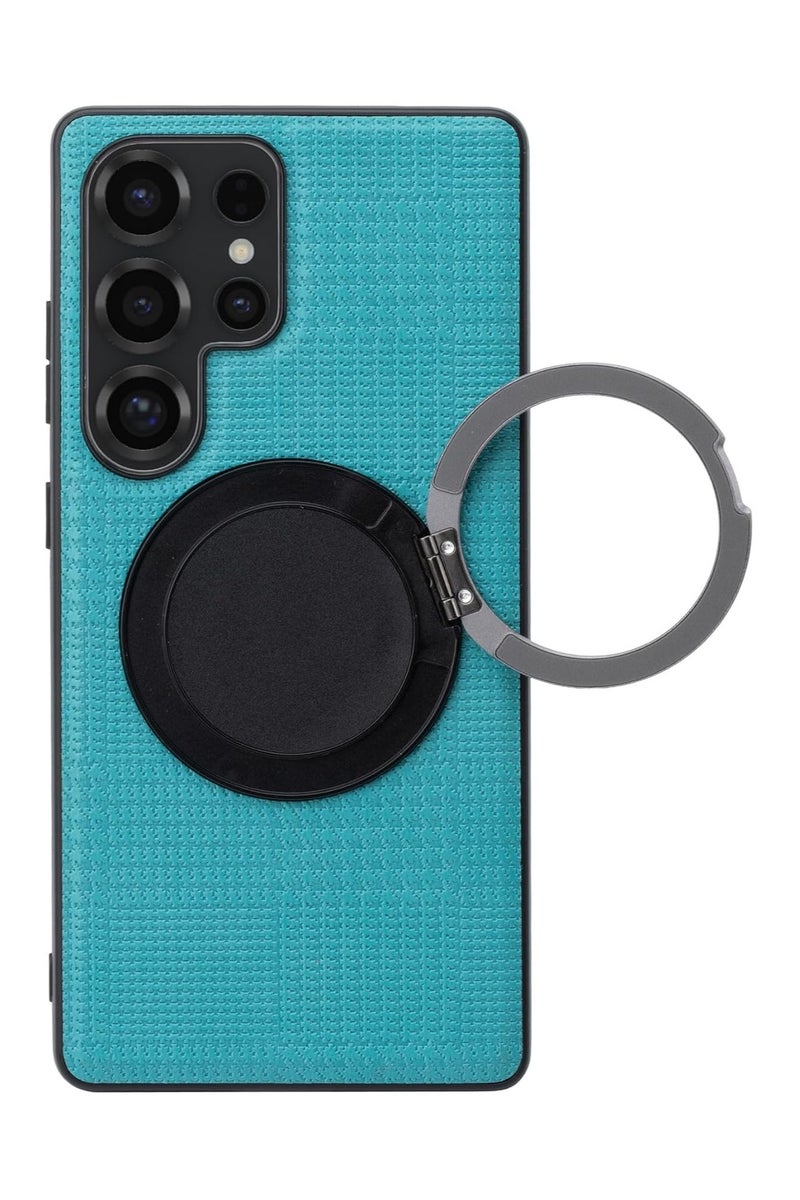VKL Case Compatible with Samsung Galaxy S25 Ultra (2025), Built-in 360° Rotatable Ring Stand & Lanyard & Precision Hole Lens Protection, Frosted Protective Cover (Blue) - Image 5