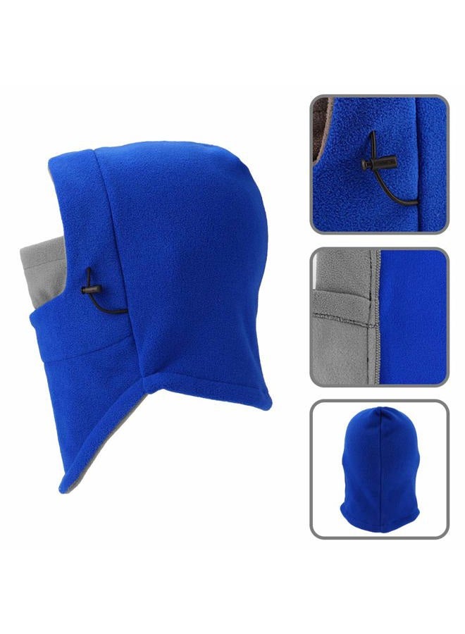 YQXCC F&NK Kids Winter Hats Balaclava Ski Mask Windproof Warm Adjustable with Fleece Lining Hat for Boys Girls (Blue/Gray) - Image 5