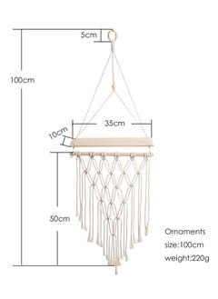 XiuWoo Bohemian Vintage Elegant Hanging Wooden Indoor Wall Hanging Shelf and Shelves for Home Decoration  - Image 5