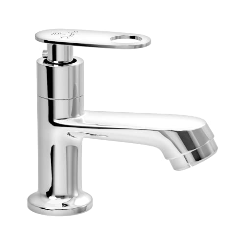 Pixaflo Brass Pillar Tap for Wash Basin | Pillar Cock | Quarter-Turn | Ceramic Disc Cartridge | Foam Flow | Chrome (Curio) - Image 1