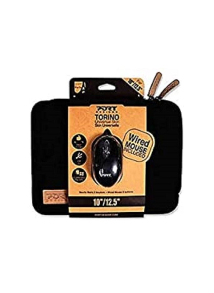 PORT Designs Experience the perfect blend of style and functionality with the Port Designs TORINO Notebook Sleeve, designed for 10 and 12.5" notebooks, complete with a convenient USB mouse. - Image 1