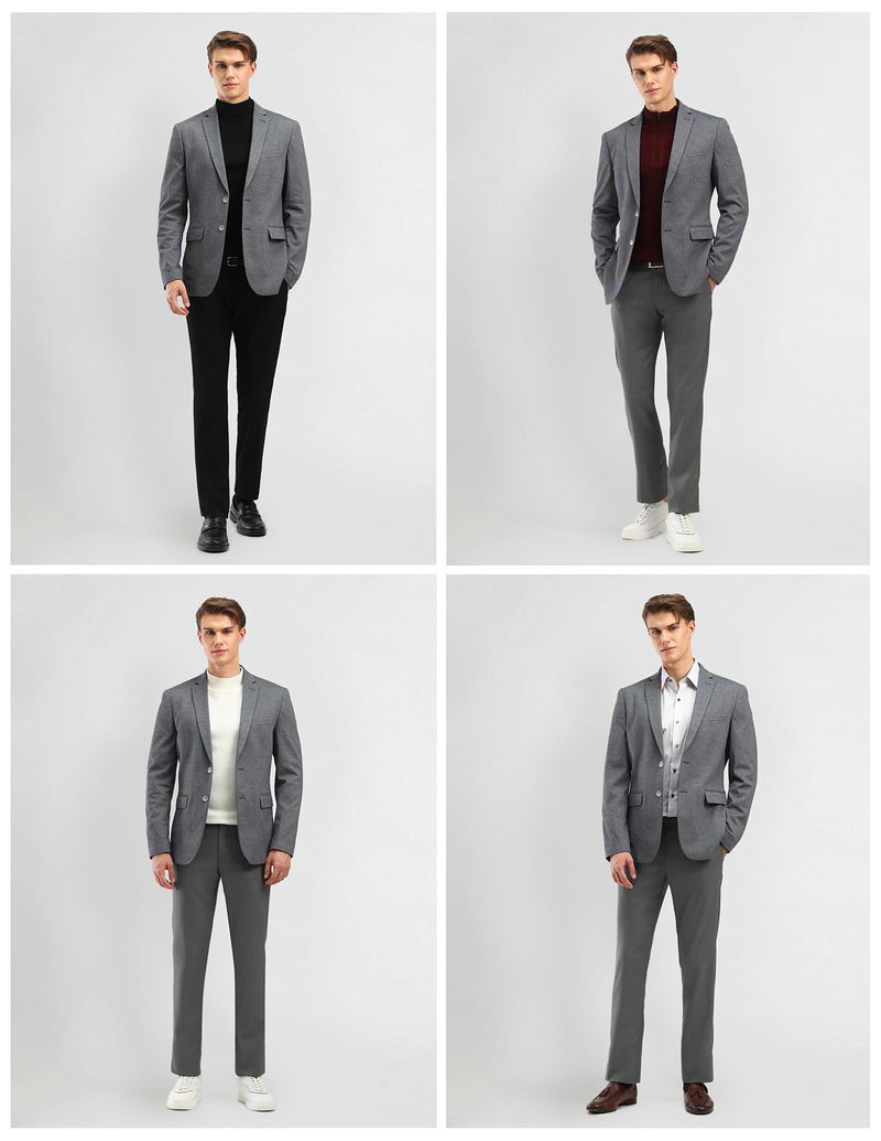 Arrow Men's Slim Fit Blazer - Notch Lapel Collar with Long Sleeves Stylish Blazer for Men - 38, Dark Grey - Image 4