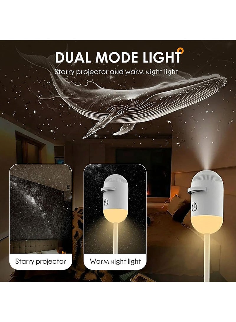2-in-1 Galaxy Projector Night Light, Starry Sky Projector with 360° Remote Control, Multiple Projection Films,Flexible Gooseneck, USB Powered Portable Night Light for Bedroom Decor (12 films) - Image 3