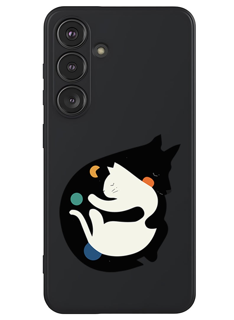 Theodor Protective Slim Fit Case Liquid Silicone Cover with Full Body Protection Anti-Scratch Shockproof Case For Samsung Galaxy S25 Plus (Black) - More Hugs - Image 1