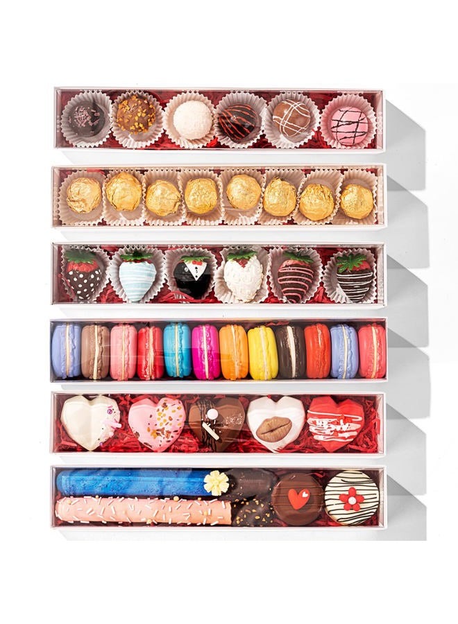RomanticBaking 15 Pack Long Chocolate Covered Strawberry Boxes for 6 Macaron boxes for 12 Truffle Boxes Cocoa Bombs Boxes Cookies boxes Bakery Boxes(12x2¼x2 Inches) - Image 5