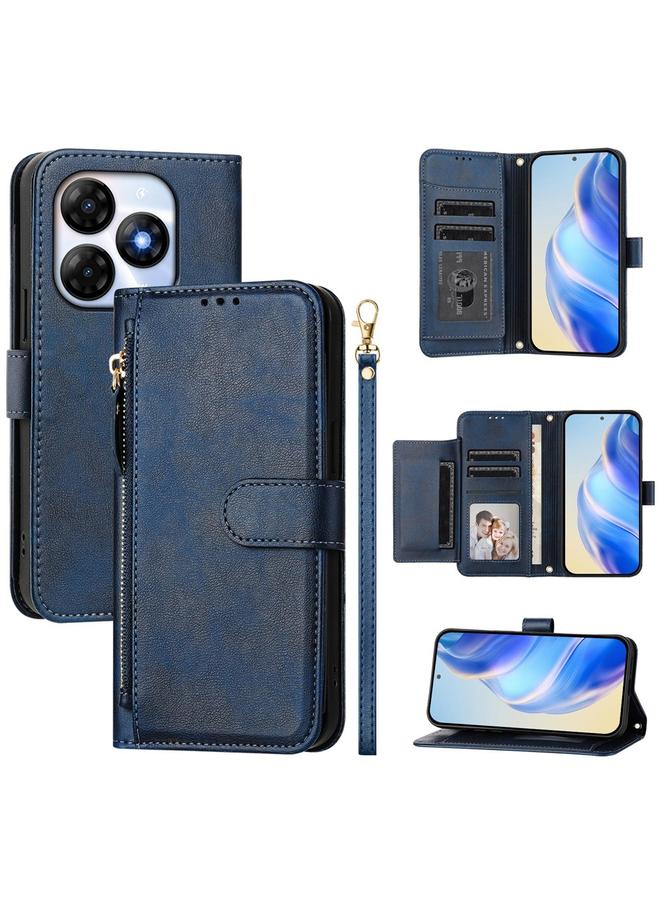 S-TOP Case For Itel P55 4G Multi-Card Slots Zipper Wallet Leather Phone Case - Image 1