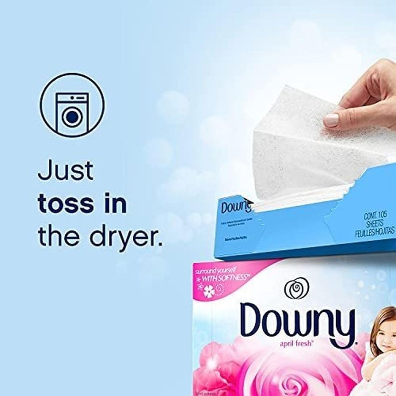 Downy Fabric Softener Dryer Sheets, April Fresh, 105 count - Image 4