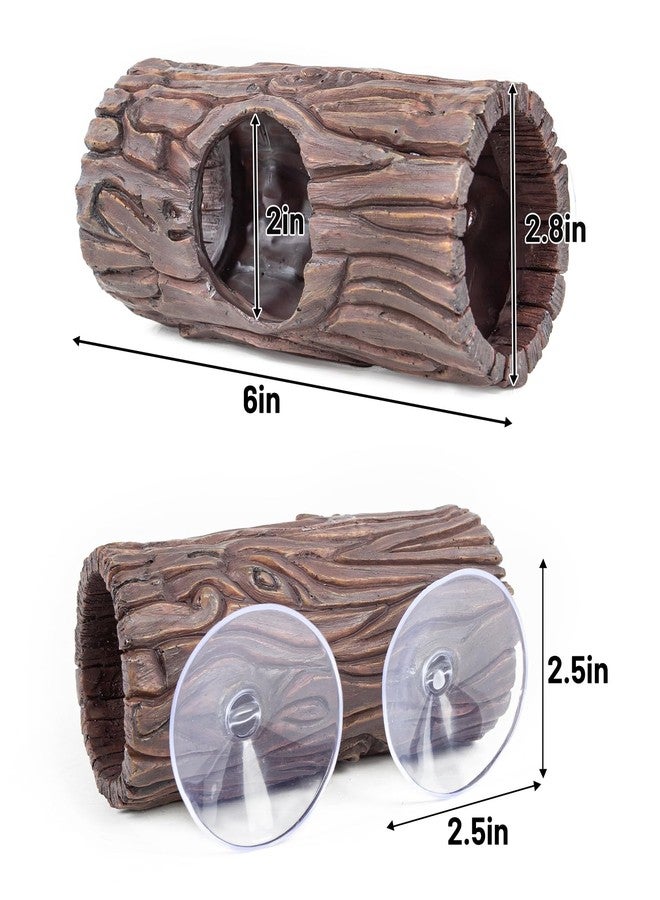 CAVACHEW Reptile Hide, Resin Hollow Log Hideout with 2pcs Powerful Suction Cup, Reptile Tank Accessories Climbing Toys Terrarium Hideaway Caves Decor for Gecko, Lizard, Snakes, Hermit Crabs, Forgs - Image 5