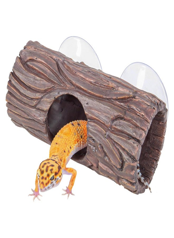 CAVACHEW Reptile Hide, Resin Hollow Log Hideout with 2pcs Powerful Suction Cup, Reptile Tank Accessories Climbing Toys Terrarium Hideaway Caves Decor for Gecko, Lizard, Snakes, Hermit Crabs, Forgs - Image 1