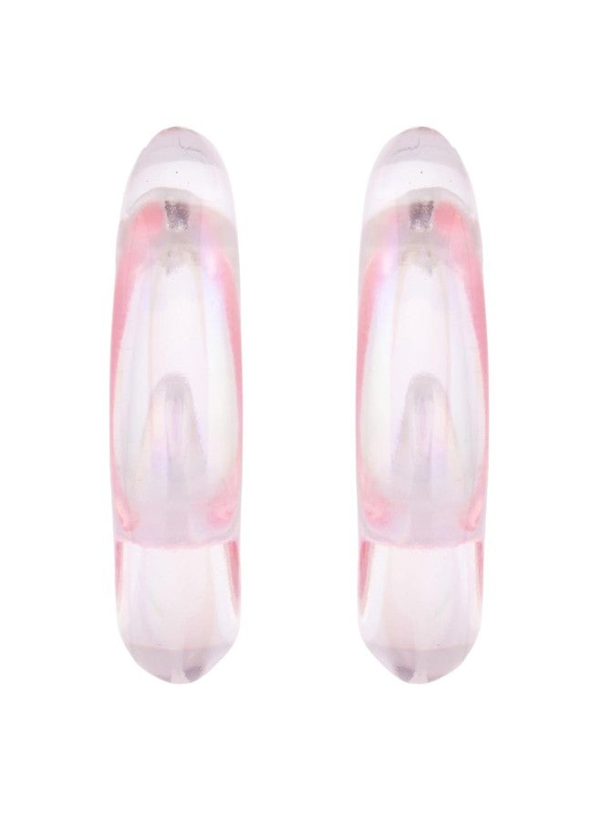 Voylla Resin Pink Candy Hoop Earrings For Women, Womens Hoops, Casual, Party, Valentines Gift For Her, Lover, Work And Office, Resin Earrings, Valentines day - Image 5